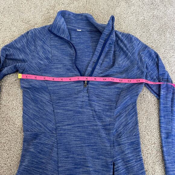 LuluLemon Women's Athletic Quarterzip Heathered Blue‎ Size 2 - Picture 10 of 10